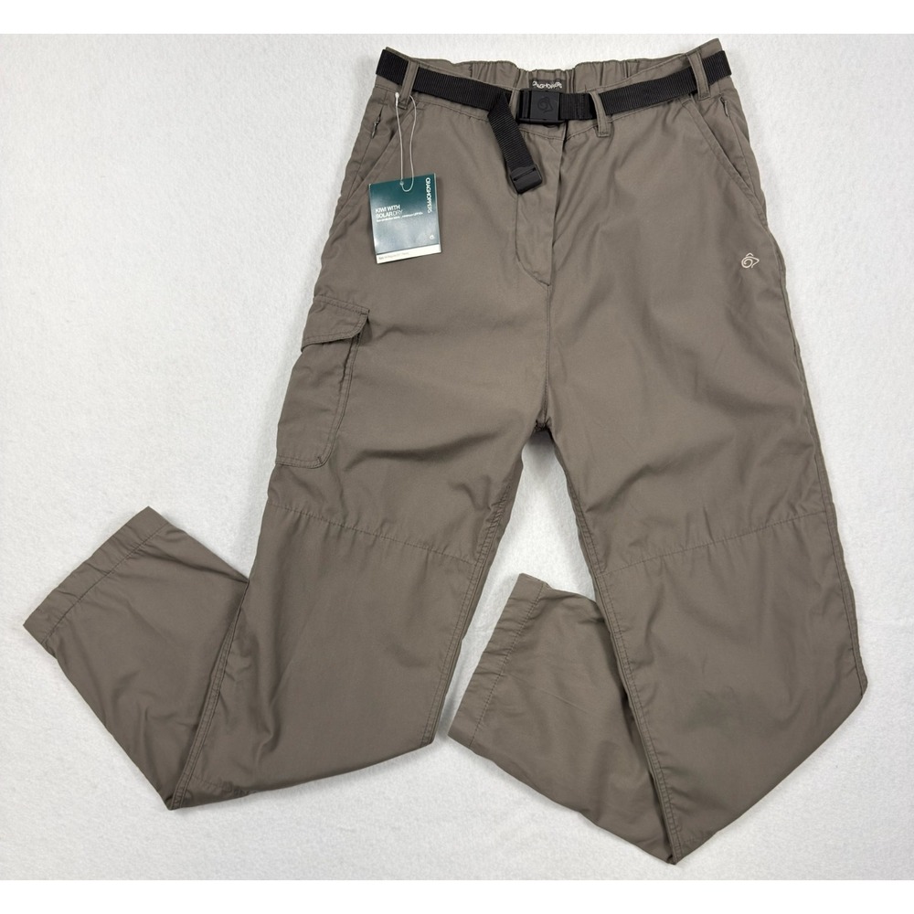 Craghoppers Kiwi Womens 10R Hiking Pants SolarDry UPF 40+ Belt NWT